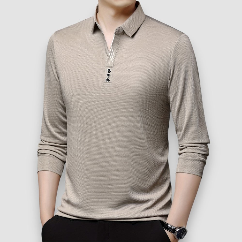 Enzo | Long Sleeve Business Polo Shirt