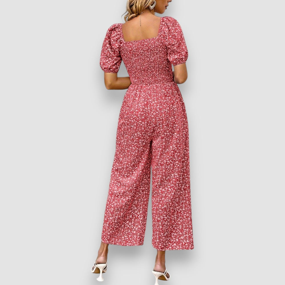 Zala | Blumendruck Weite Beine Jumpsuit