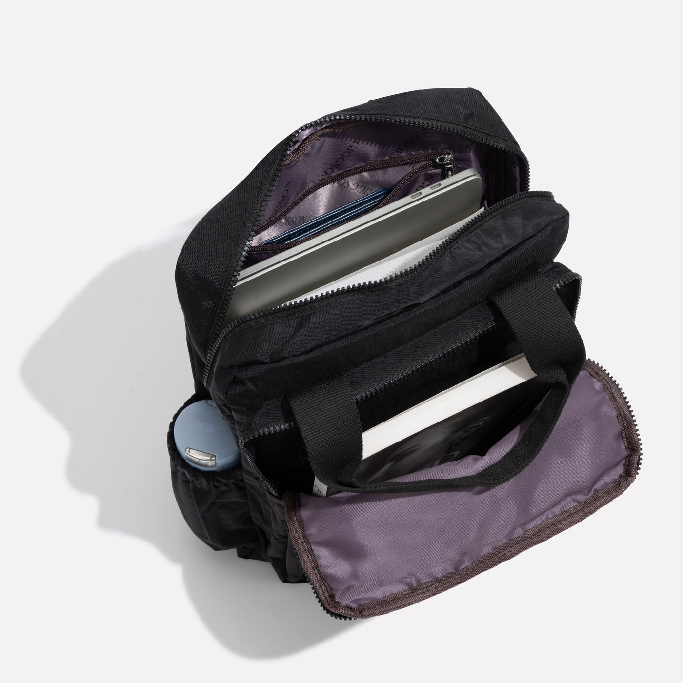 Gepolsterter Damen Rucksack Mit Seitentaschen | Mit Reißverschluss