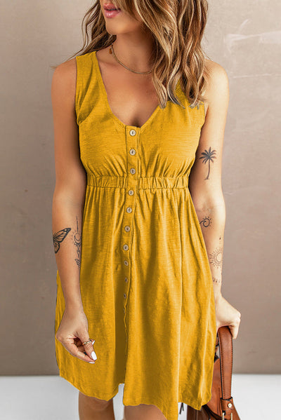 Ärmelloses Kleid mit Knöpfen für Damen