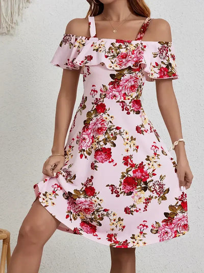 Carol - Bezauberndes Blumen Carmenkleid
