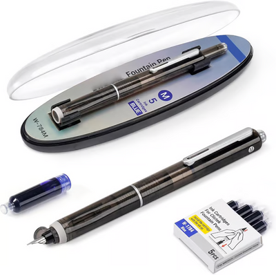 Trenton | Füllfederhalter, einziehbar: 0,38 mm, blaue und schwarze Tinte, transparenter Schaft