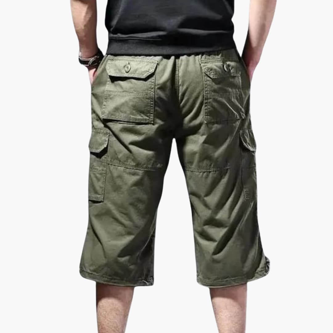 Herren 3/4 Hose mit Taschen aus leichtem Stoff für Sommer