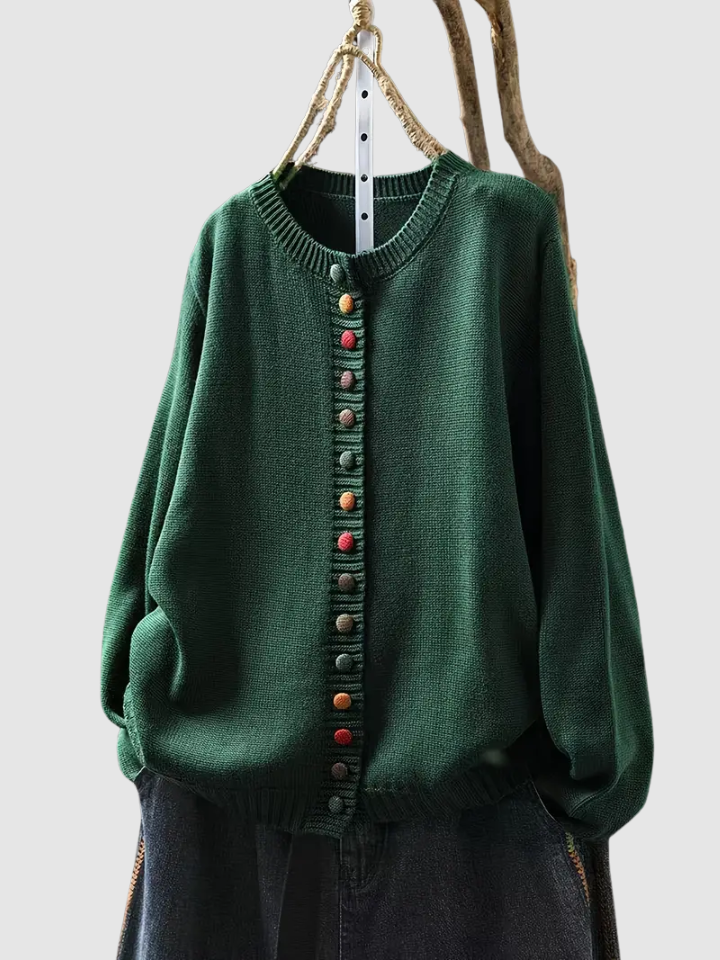 Grace | Gestrickter Knopf-Cardigan