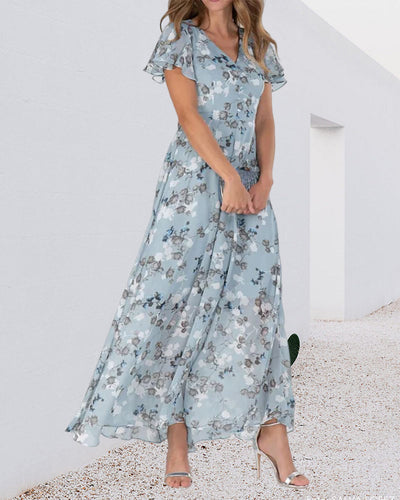 Chiffonkleid mit Rüschen