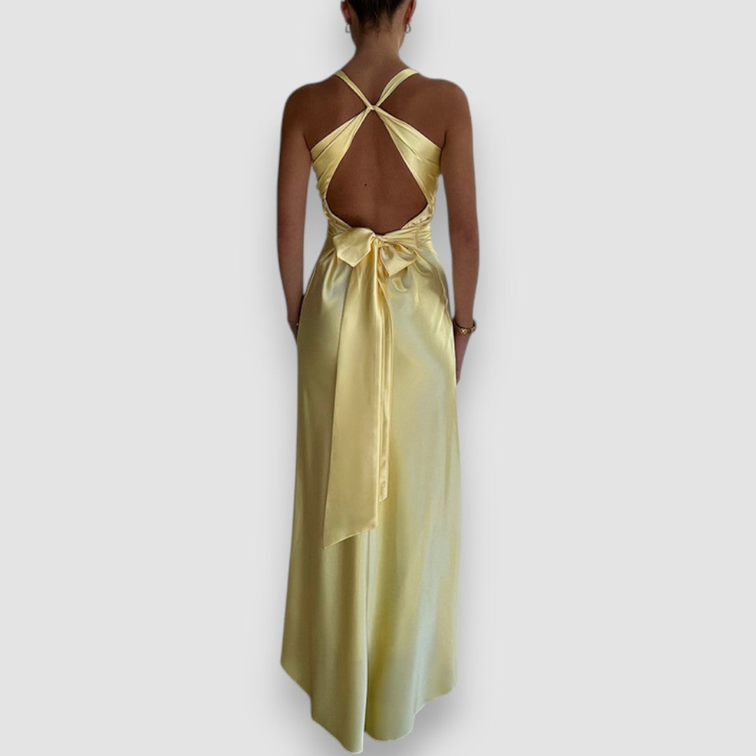 Zahara | Elegantes ärmelloses Abendkleid V-Ausschnitt