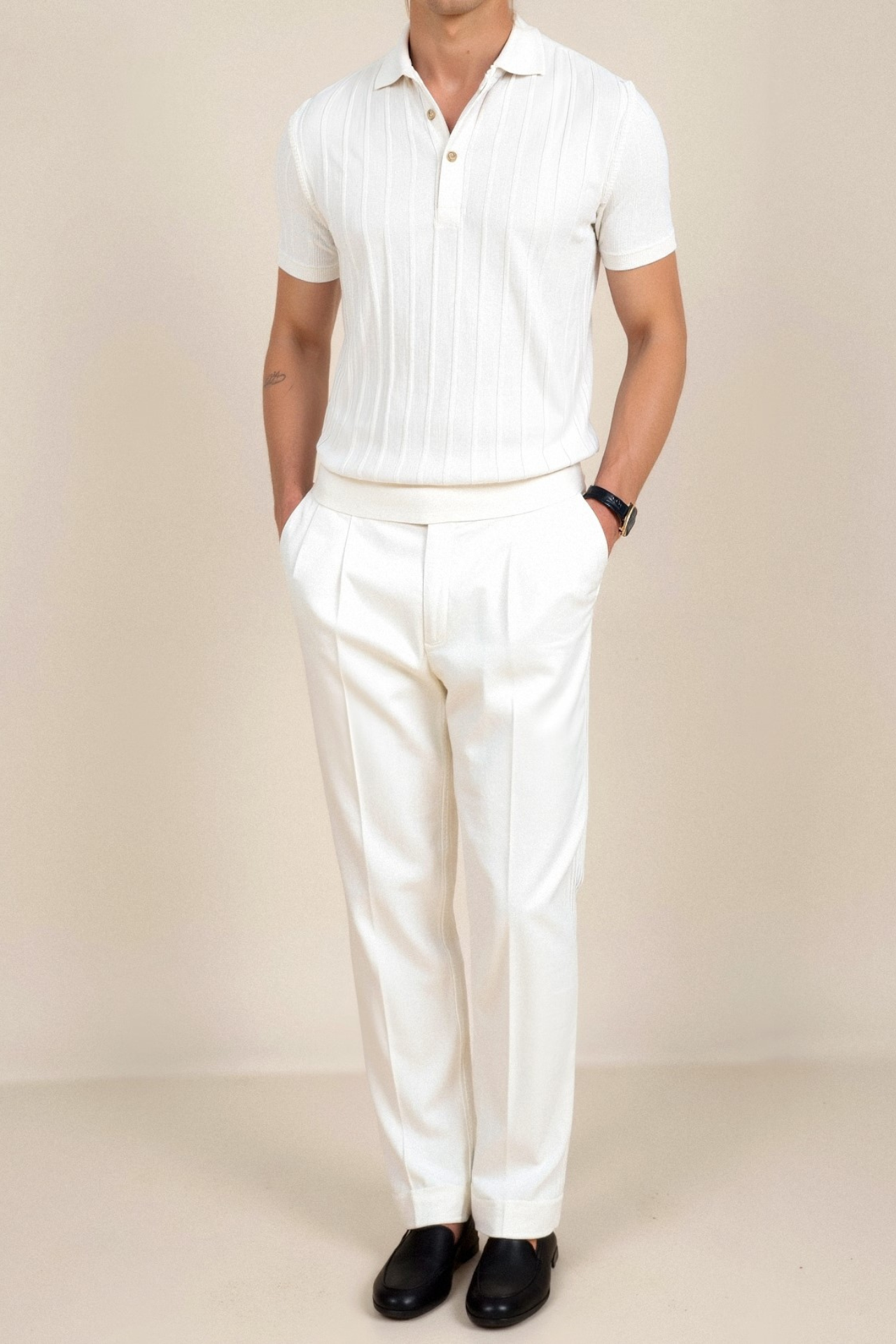 Elegantes Herren-Polohemd in Weiß – Minimalistisch und Zeitlos