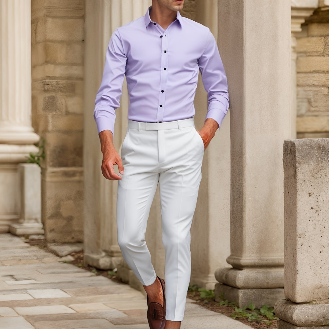 Finn | SlimFit-Stretchhemd in Uni-Farbe