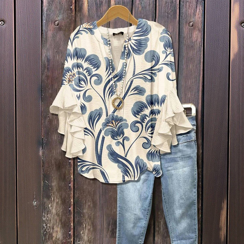 Yesenia | Vintage Bluse mit Blumenmuster