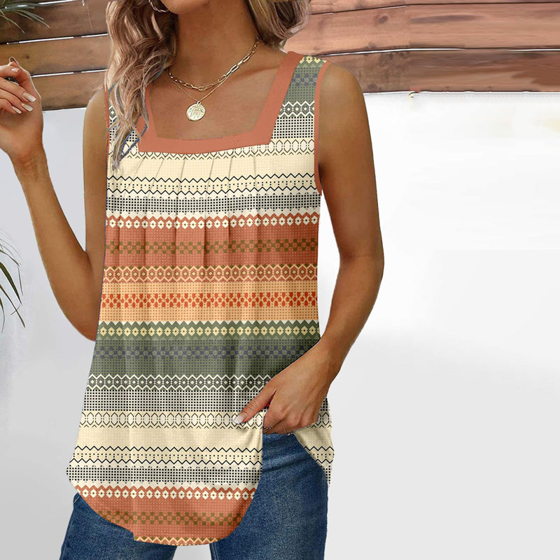 Nathaniel | Vintage geometrisch bedrucktes Tanktop