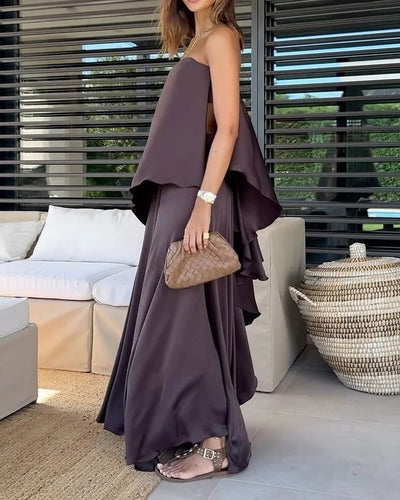 Marjorie | Plissiertes Bandeau-Shorts-Set