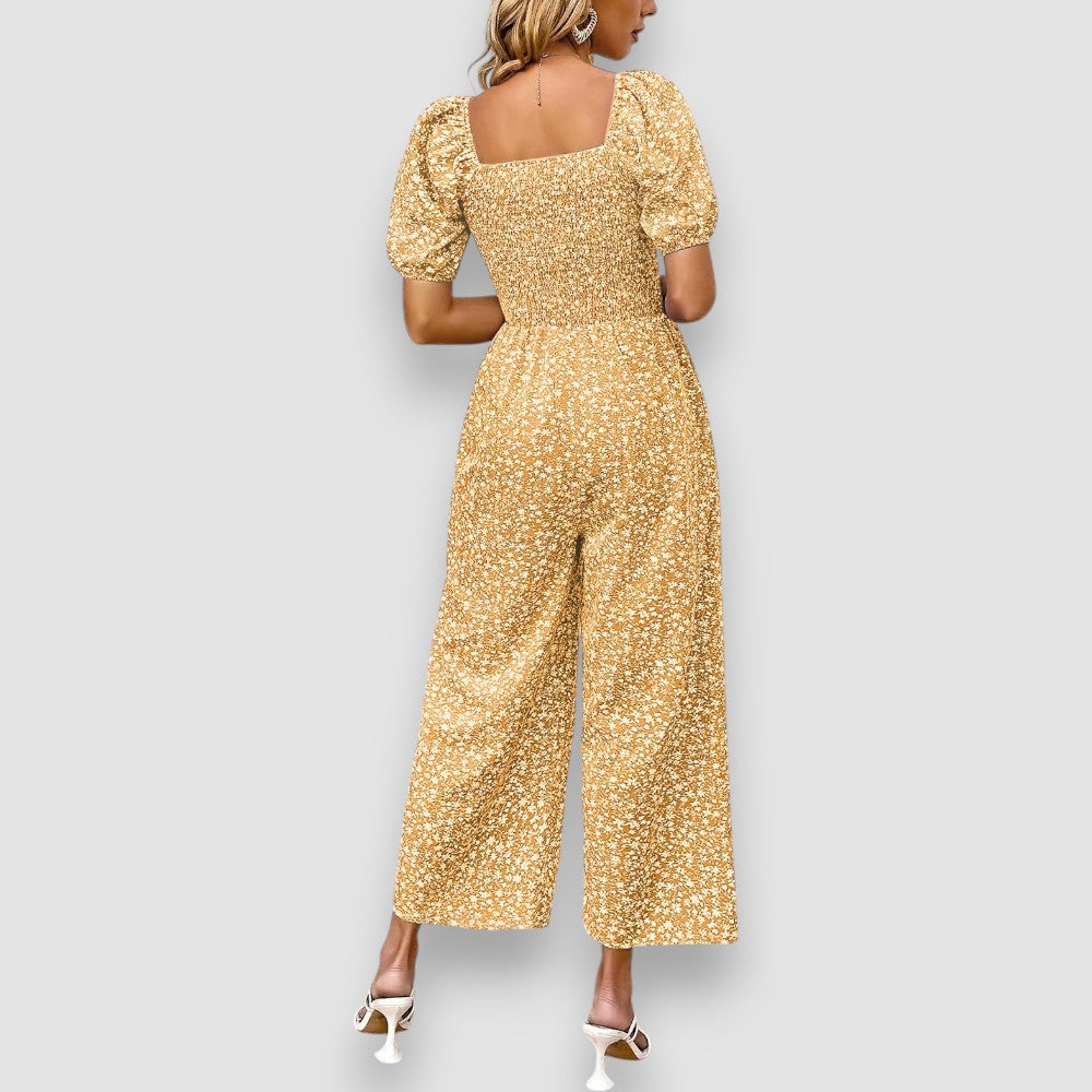 Zala | Blumendruck Weite Beine Jumpsuit