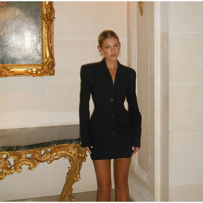 Valentina - Elegantes Damenkleid, hohe Taille und V-Ausschnitt