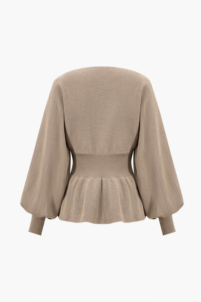 Amelie | Elegantes Strick-Set mit Peplum-Top & Bleistiftrock