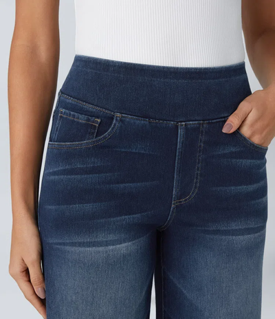 Lara - High-Waist Stretch Jeans mit weitem Bein