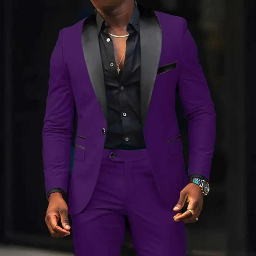 Herren Slim Fit Stylisch 2-teiliges Hochzeitsgast Anzug Set | Elegante