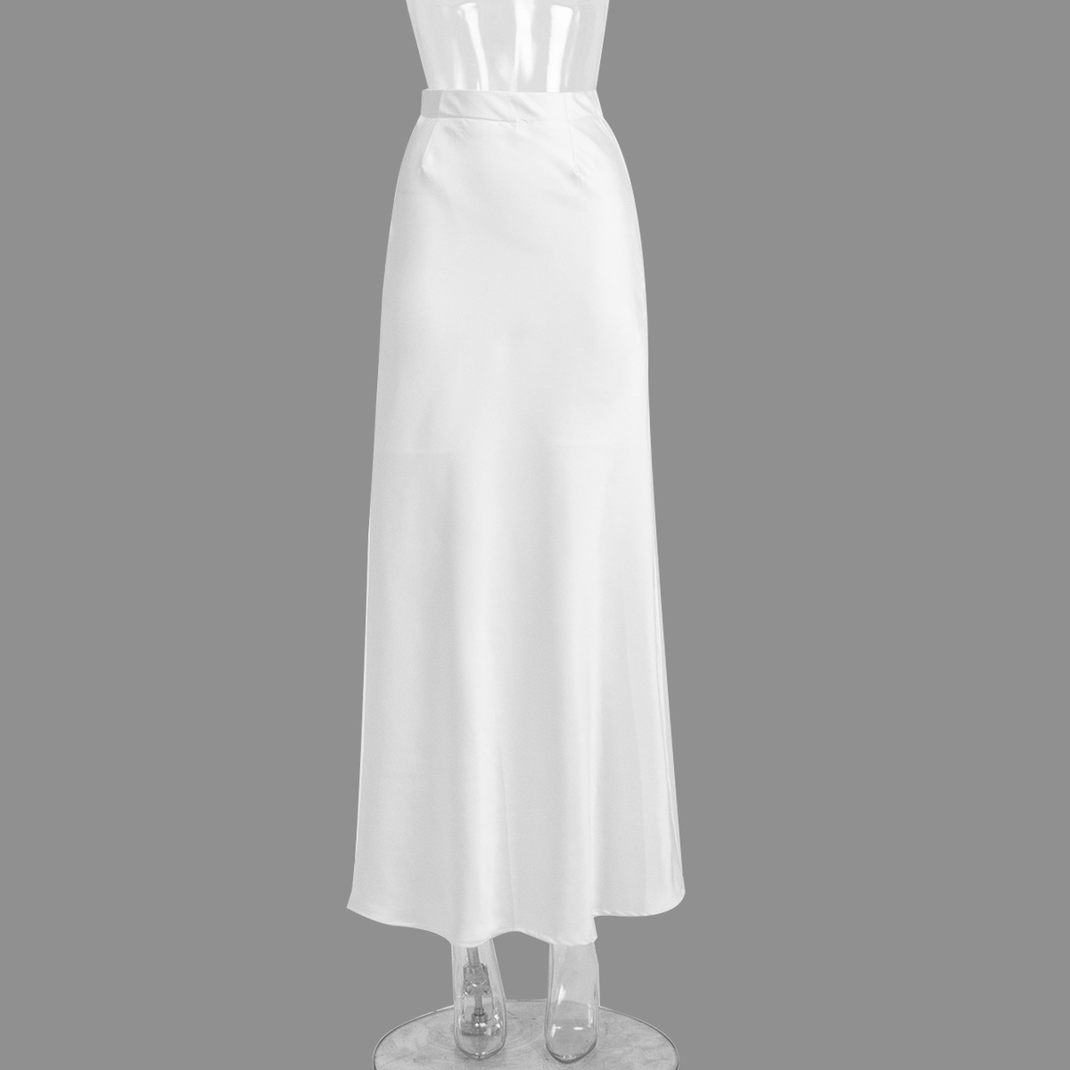 Andrina - Langer Rock aus Satin mit Fishtail-Schnitt