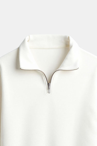 Minimalistischer Fleece-Pullover mit Reißverschluss – Wärme & Stil vereint