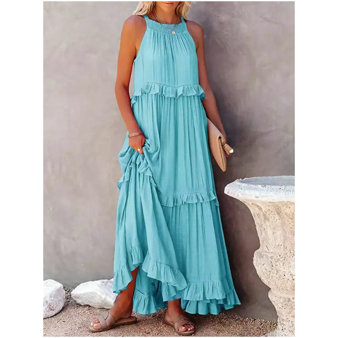 Damen Ausgestelltes ärmelloses Kleid | Maxi