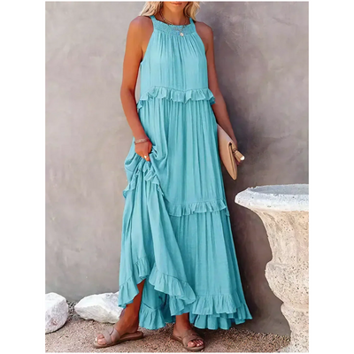 Damen Ausgestelltes ärmelloses Kleid | Maxi