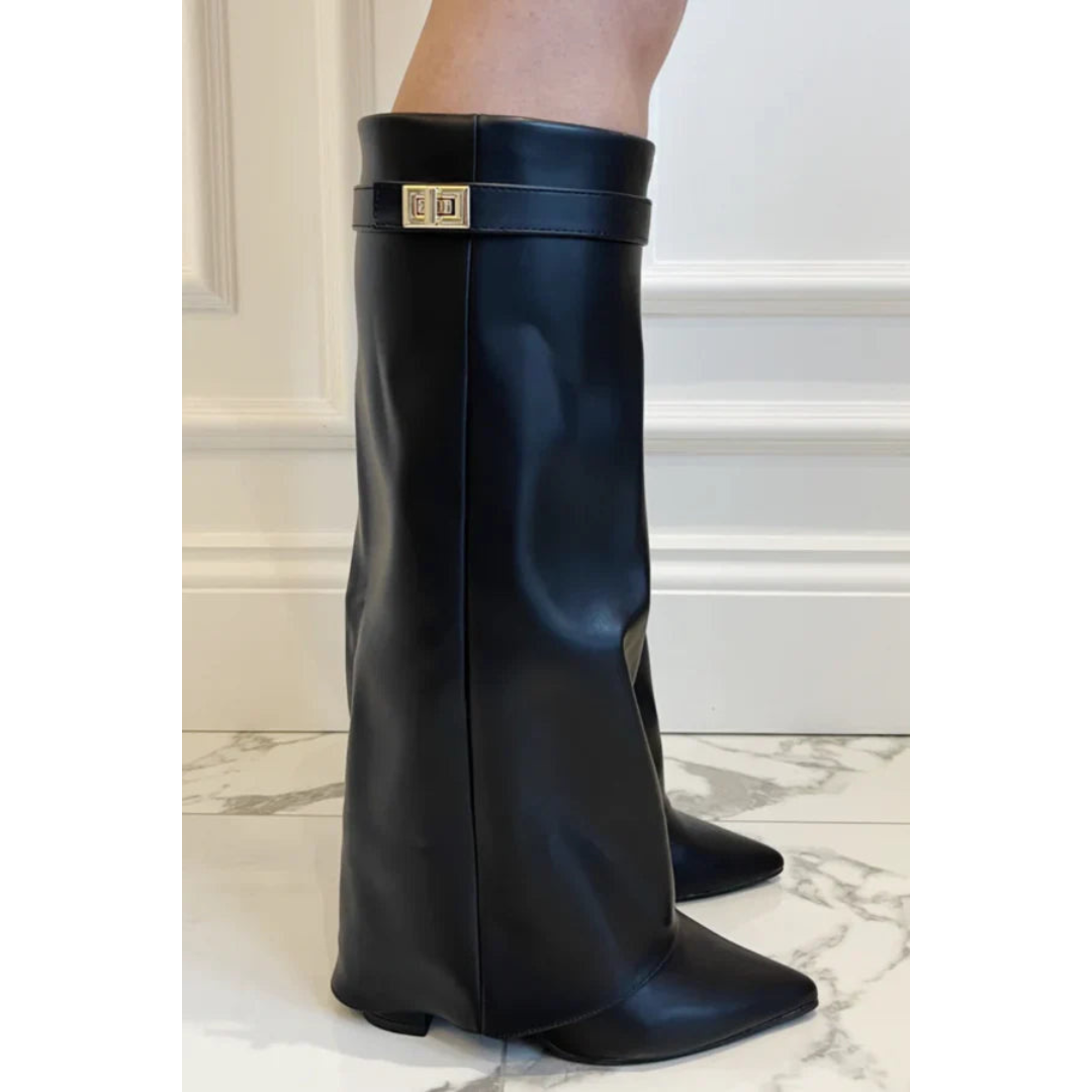 Kniehohe Damenstiefel | Keilabsatz