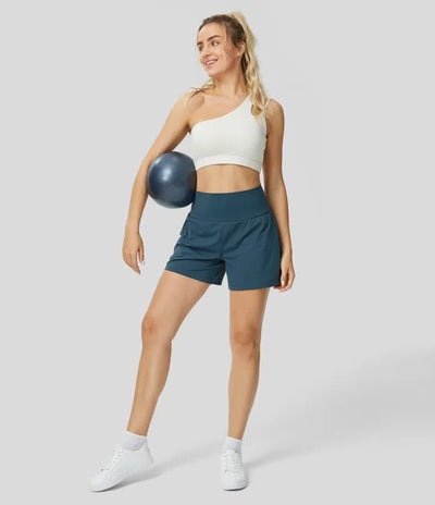 Phoebe |  2-in-1 Yoga-Shorts mit hoher Taille und Seitentaschen