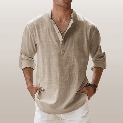 Relaxed Fit – Leinen-Henley für Herren