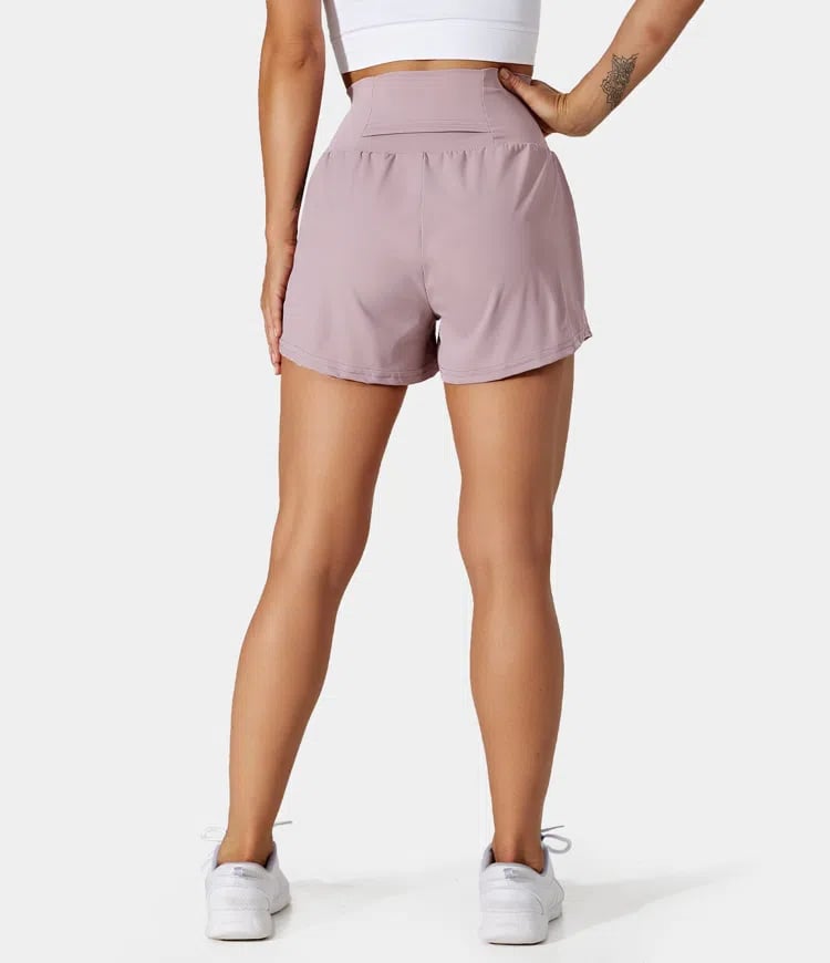 Phoebe |  2-in-1 Yoga-Shorts mit hoher Taille und Seitentaschen