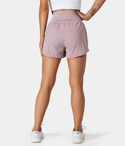 Phoebe |  2-in-1 Yoga-Shorts mit hoher Taille und Seitentaschen