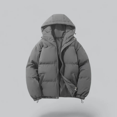 Unisex Puffer Kurze Kapuze Jacke | Reißverschluss