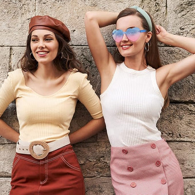 Trendige Herz-Sonnenbrille ohne Rahmen in Transparent-Optik - HerzBlitz