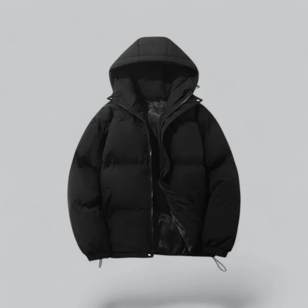 Unisex Puffer Kurze Kapuze Jacke | Reißverschluss