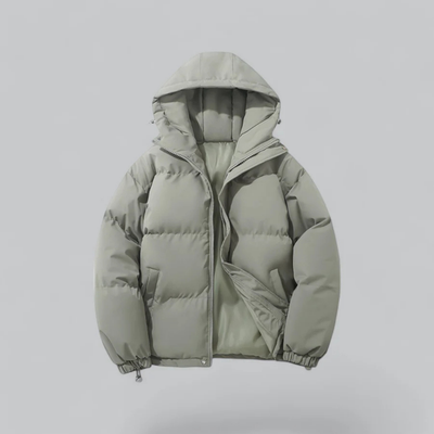 Unisex Puffer Kurze Kapuze Jacke | Reißverschluss