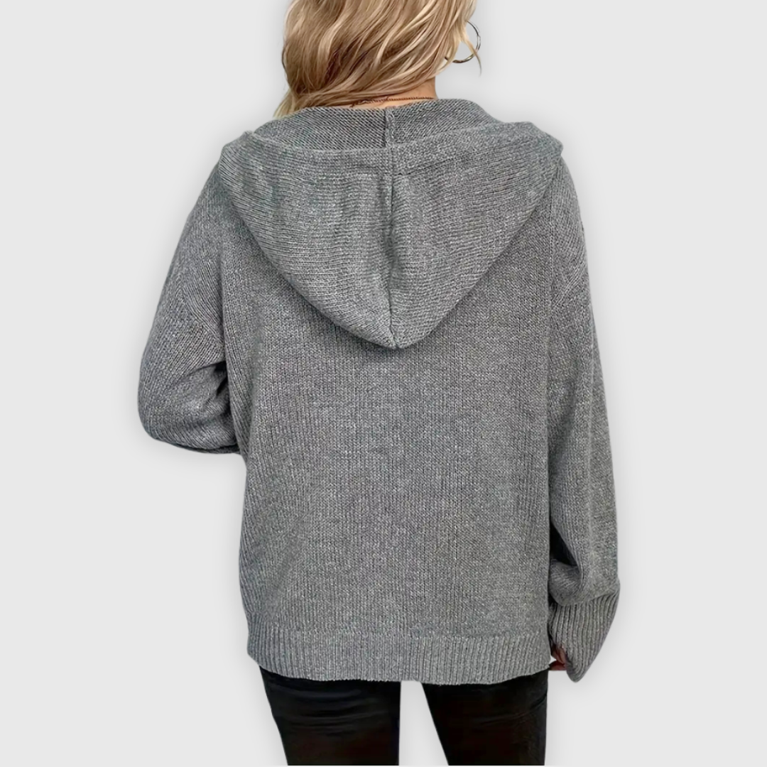 Susy | Eleganter Langarm-Hoodie mit Knopfdetails