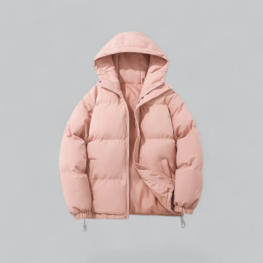 Unisex Puffer Kurze Kapuze Jacke | Reißverschluss