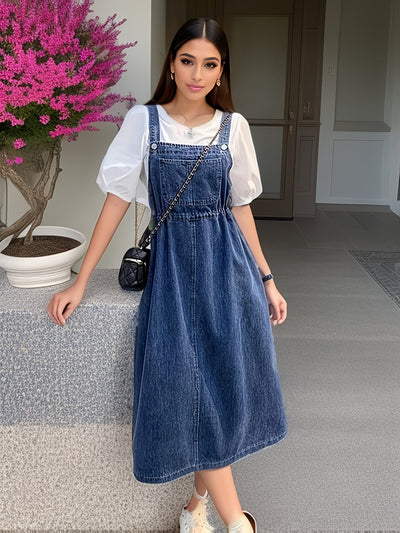 Solene | Elegantes und Stilvolles Denim-Maxikleid