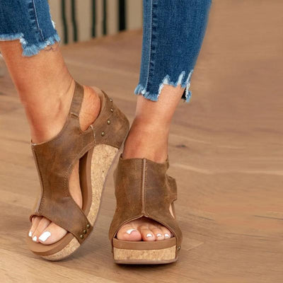 Orthopädische Ledersandalen mit extra Halt für Frauen