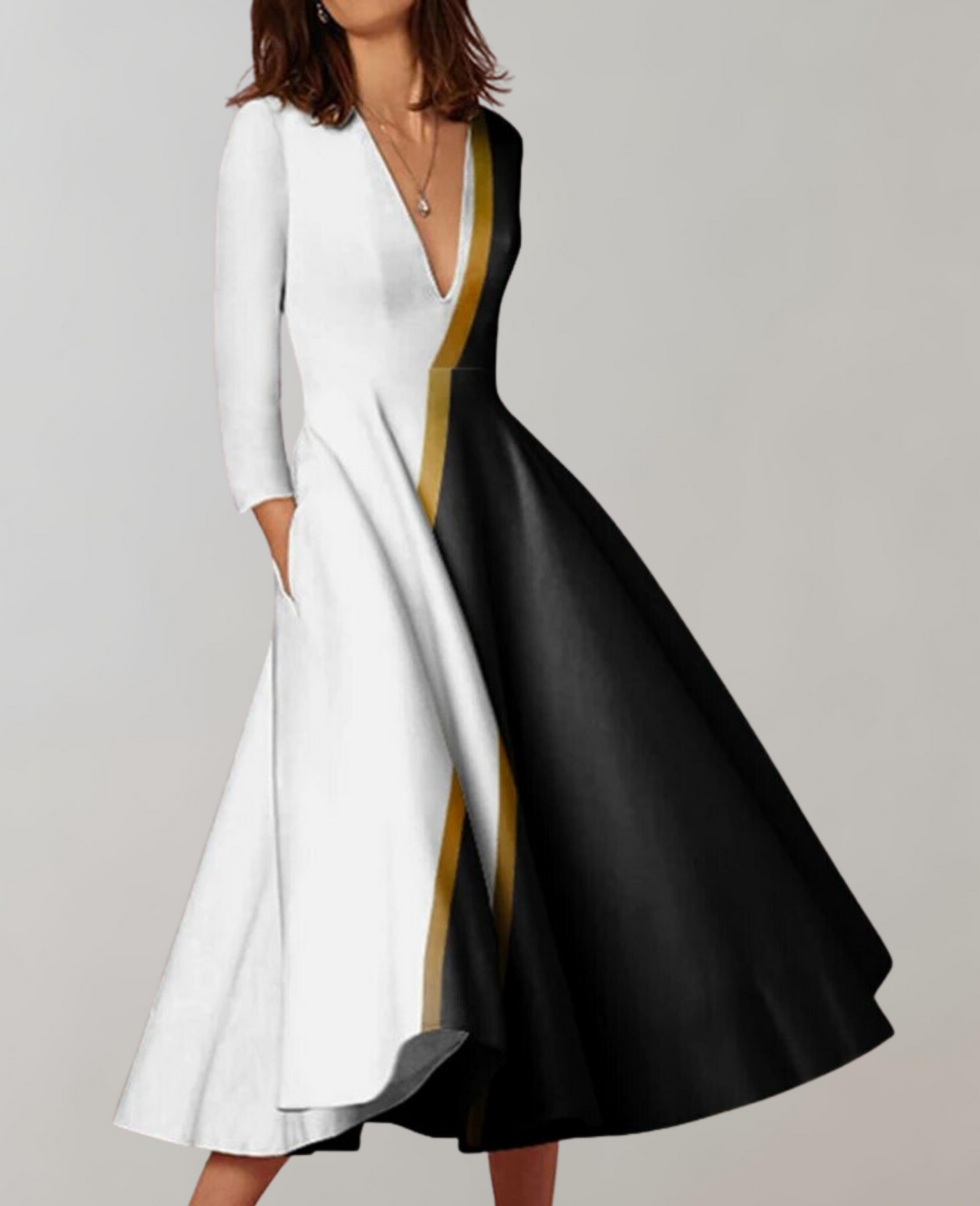 Aisha - Fließender Saum Maxi Kleid Damen Freizeit