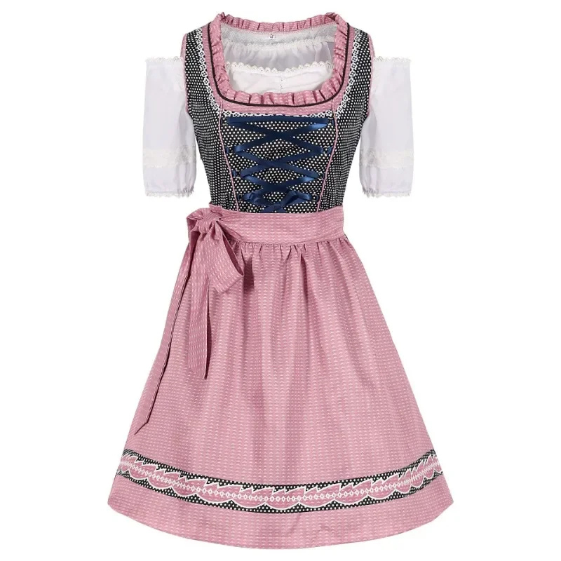 Damen Rosa Oktoberfest Dirndl Kleid