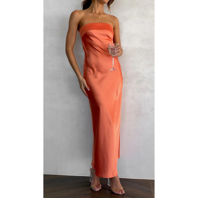 Damen Trägerloses Elegantes Kleid | Maxi
