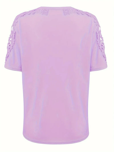 Addison | Elegantes Sommer Kurzarm-T-Shirt mit Spitze