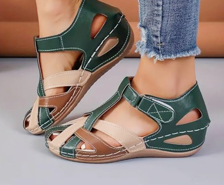 Olga | Damen Bequeme Flexible Orthopädische Sandalen mit Knöchelriemen