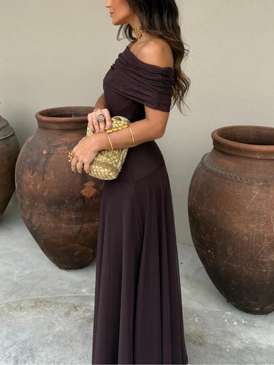 Kara | Ein-Schulter Mesh Maxikleid