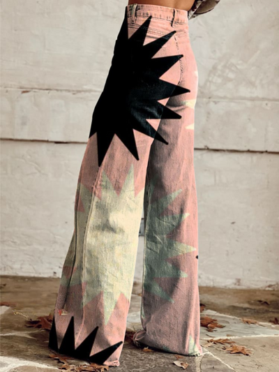 ZARINA | Geometrische Baggy Hose