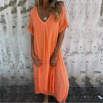 Leni | Kleid mit V-Ausschnitt und Seitentaschen