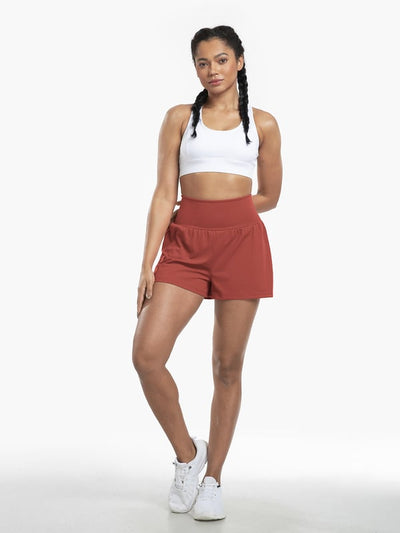 Phoebe |  2-in-1 Yoga-Shorts mit hoher Taille und Seitentaschen