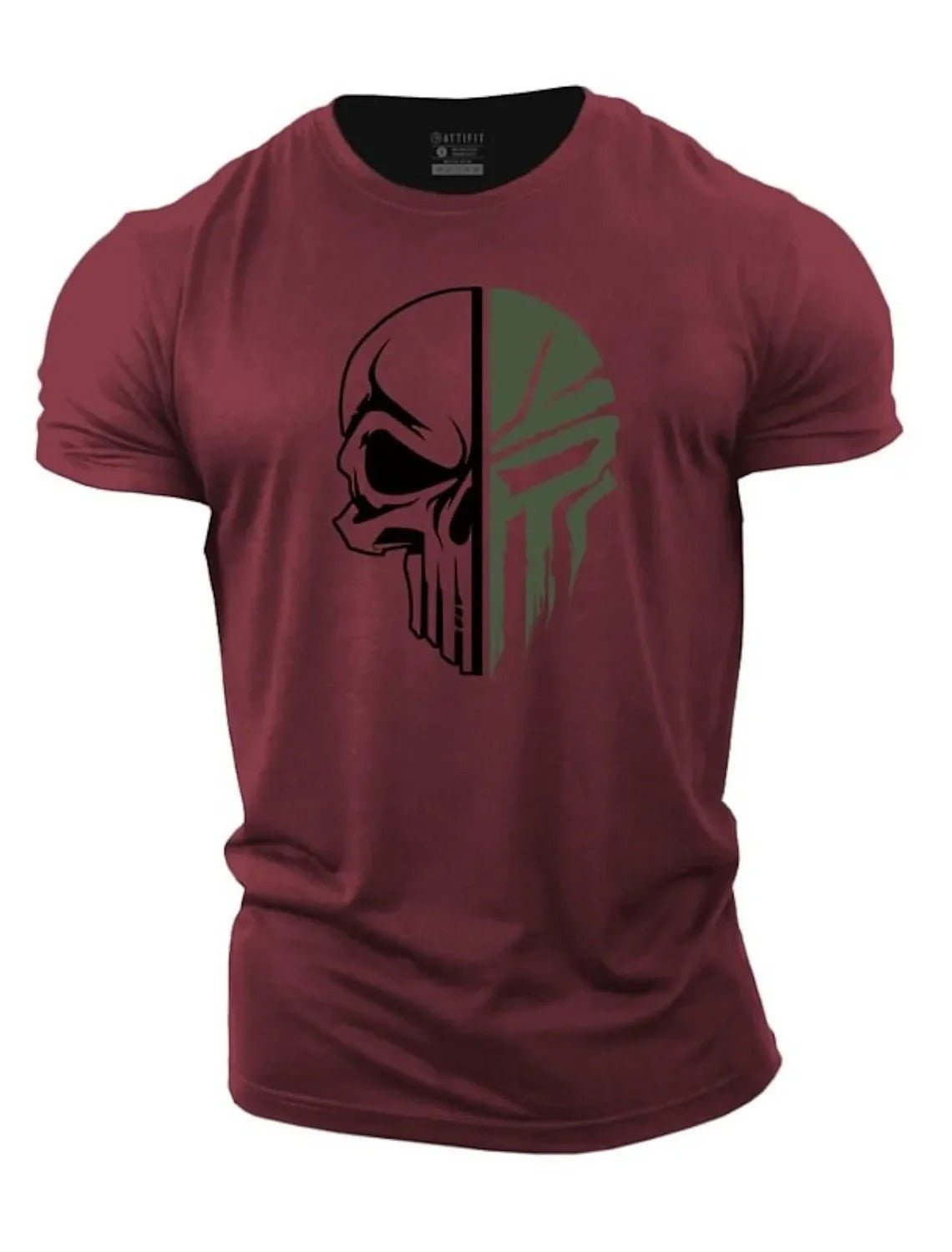 Herren Totenkopf T-Shirt im Military-Stil