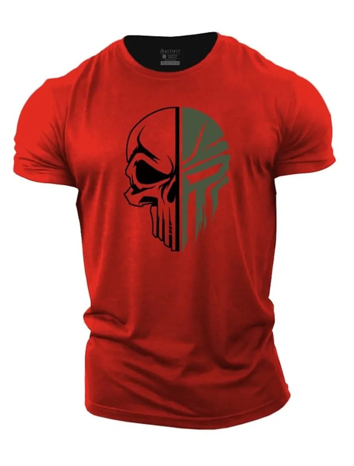 Herren Totenkopf T-Shirt im Military-Stil