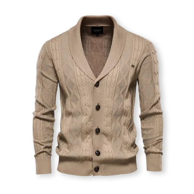 Herren Strickjacke mit Schalkragen - Klassisch Elegant