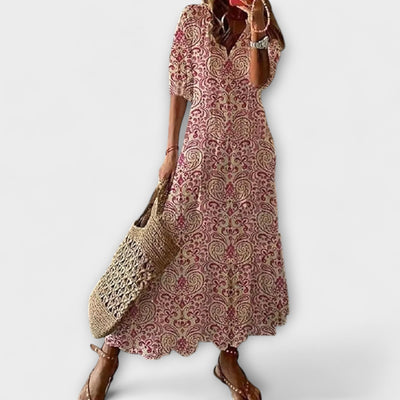 Anna | Damen Bohemian Sommerkleid mit Fließender Silhouette